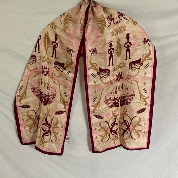 Ford: 2006 Pink/Maroon 100% Silk Scarf- Ford Cares- Warriors in Pink - Picture 1 of 16